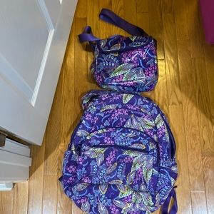Vera Bradley backpack with matching lunch bag